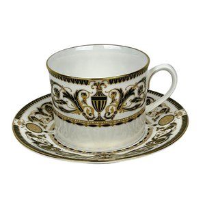 1969 Royal Worcester Windsor Fine Bone China Cup & Saucer White & Gold